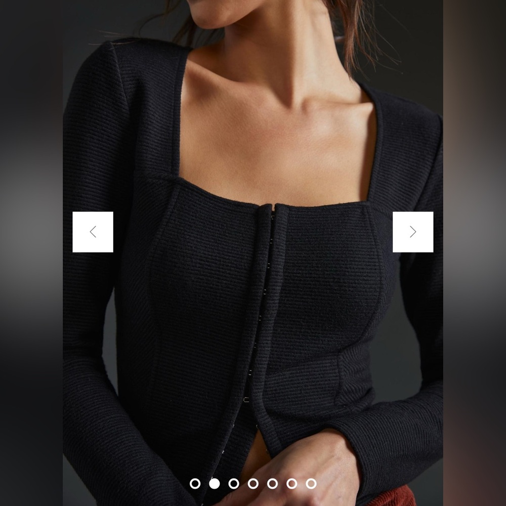 Anthropologie Ribbed Corset-Seamed Sweater – Small